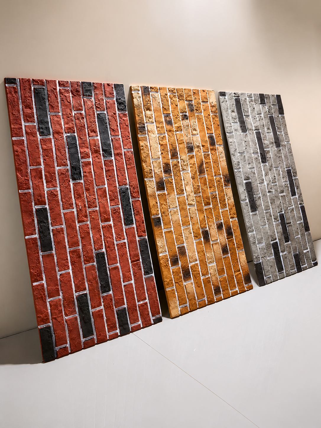 PU Stone Faux Cultural Bricks Polyurethane 3D Background Wall Panel For Villa Garden