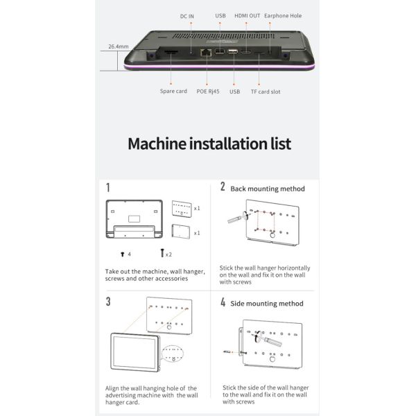 Android All-In-One 10.1 Inch Multi-Touch Screen Advertising Player 1280*800 With Color Lamp