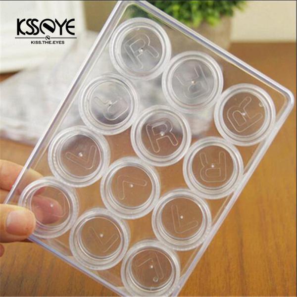 Pilhas plásticas do suporte 12 da caixa de armazenamento da lente de contato do espaço livre de KSSEYE