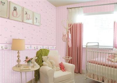 Warm Removable Home Decor Wallpaper For Baby Girl Nursery , Free Sample