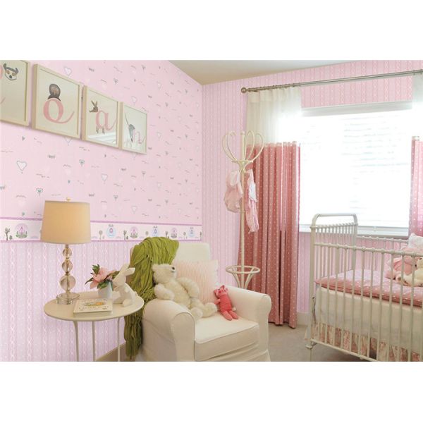 Warm Removable Home Decor Wallpaper For Baby Girl Nursery , Free Sample