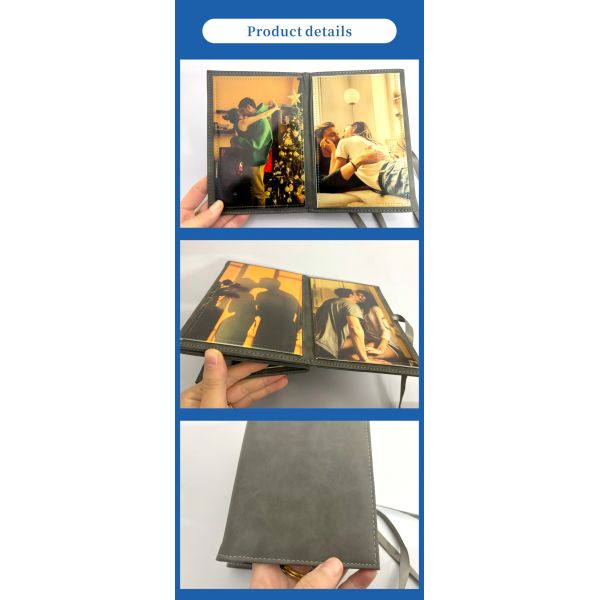 Factory Direct Sublimation Photo Frame PU Foldable Photo Album Custom logo Printing Film Memory Picture Frame for Home Decor
