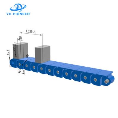 Cadeia de plástico de bezel higienizado para fácil limpeza e manutenção nas indústrias alimentar e farmacêutica