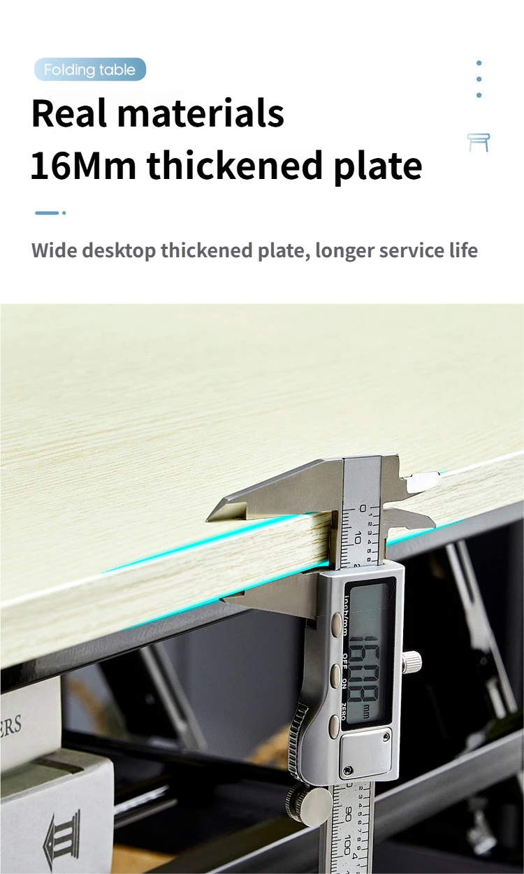 Modern Double Layer Foldable Lightweight Waterproof Outdoor Metal Table Rectangular Office Meeting Study Computer Training Desk