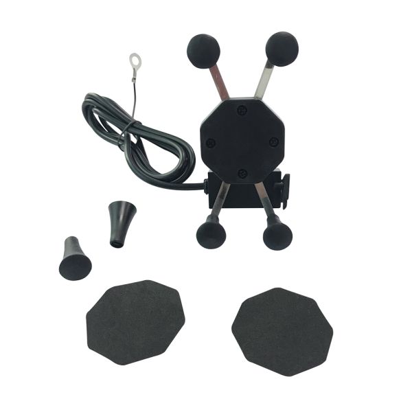 ABS Motorcycle Mirror Mount Phone Holder , 9V-24V Mobile Mount For Motorcycle