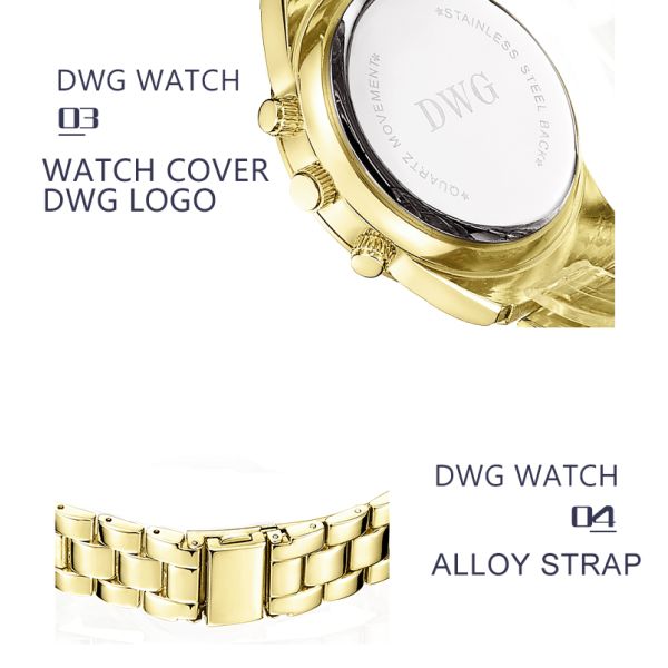 Luxury Men Alloy Quartz Watch Waterproof Wristwatch Subdial For Decoration