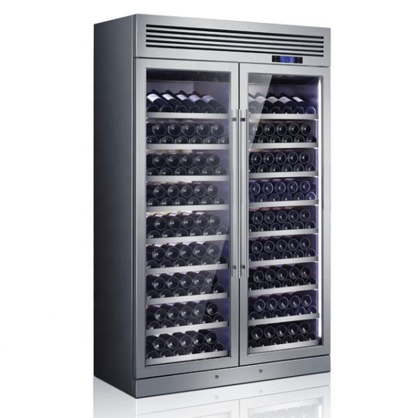 Full 304 200 Bottles Stainless Steel Wine Fridge Commercial Cooler Cabinet