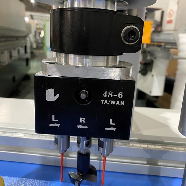 380V 1.1kw*2 Double Head Hinge Hole Drilling Machine For Wood Planks