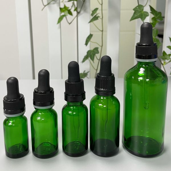 Amber Green Blue Brown 15ml 20ml 30ml Dropper Set For Essential Skincare Products
