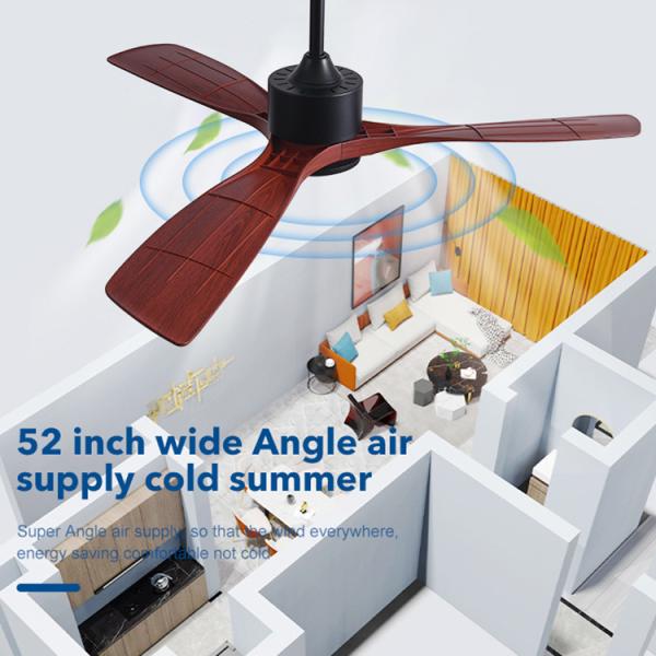 Ventilador de techo eléctrico de estilo clásico con motor de CA, decorativo de 3 palas Ventilador de techo moderno