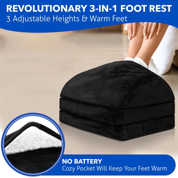 Customized Color Avalibaled 2022 Tall Adjustable Foot Rest Under Desk cushion for Warm Cozy Feet