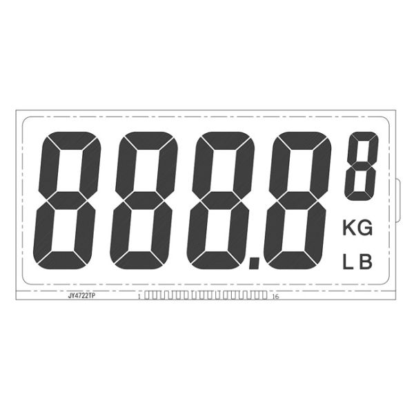 Цифробуквенный дисплей LCD 7 этапов, панель TN LCD для экрана веса встречного переднего