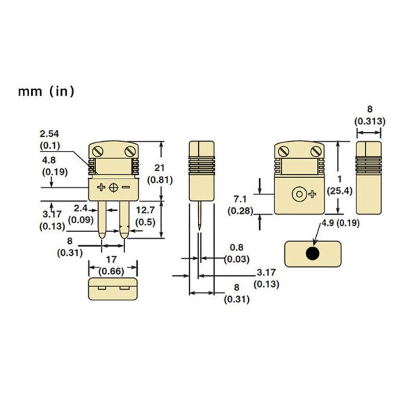 K Type Thermocouple Plugs Connector Industrial High Temperature Female Mini K Type Male and Female Thermocouple Connector Plug