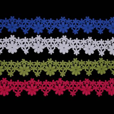 Guarnição do laço do bordado de KJ20064 Daisy Chain 4.5cm