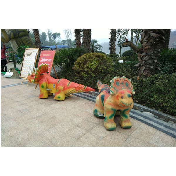 2.5 - 3m Long Yellow Dinosaur Battery Car Coin Operated Animatronic Dinosaur Ride