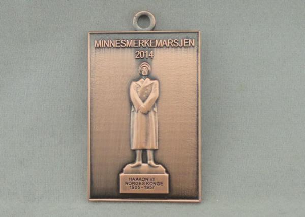 3D Zinc Alloy Antique Copper Plating Die Cast Medals For Haakon VII Norges Konge
