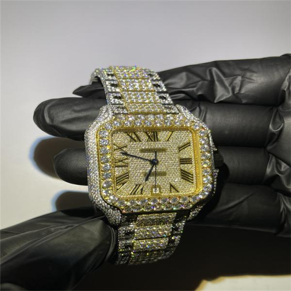 Bocarman Moissanite mecânico Rolex olha os relógios de homens de alta qualidade de Moissanite