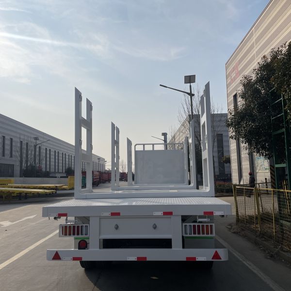 Standard 28Ton Landing Gear Log Low Bed Semi Trailer For Wood Timber Lumber Forest Load Transport