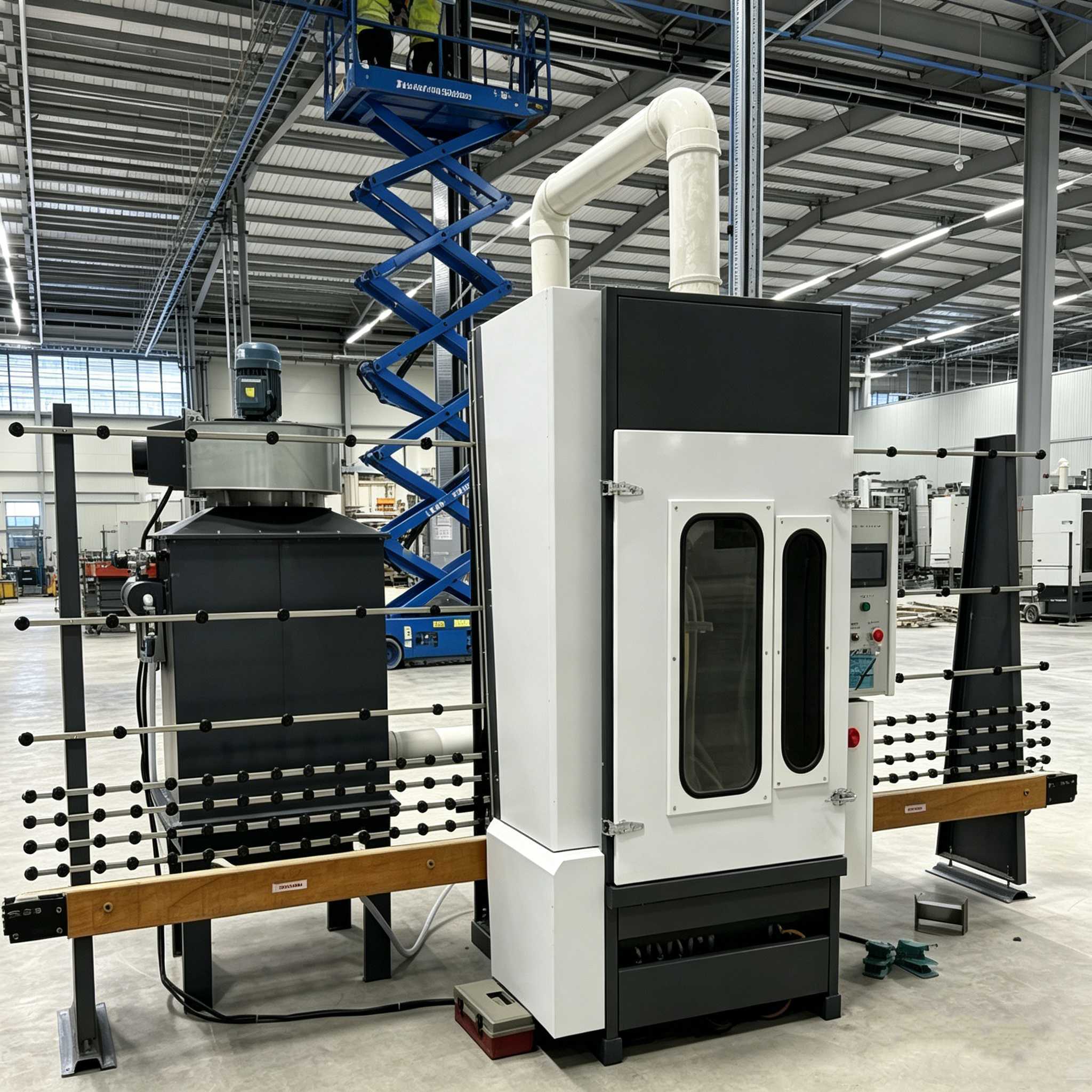 Heavy Duty Automatic Sand Blasting Machine with 30kw Compressed Air Operation for Double Sides Surface Abrasion and Cleaning