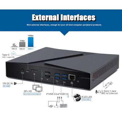 Win 10 Pro Inte1 I9 9880H Industrial Mini PC 8GB DDR4 Nvme M.2 SSD 256GB Dual Display  Gigabit LAN Mini PC Computer