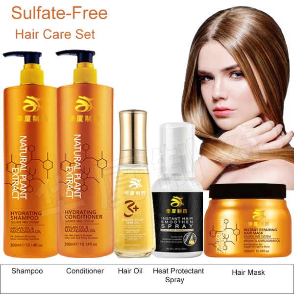 Smoothing Sulfate Free Hair Shampoo And Conditioner Set Macadamia Oil Extract