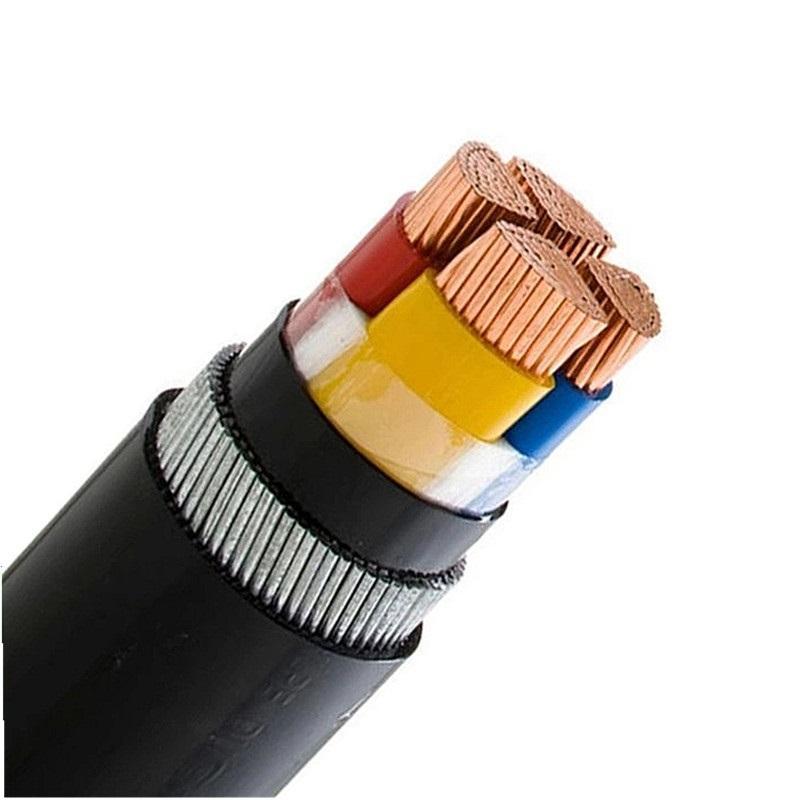 Copper 4 Core XLPE Flame Retardant Steel Wire Armoured Low Voltage Power Cable 600V Size 185-35MM2