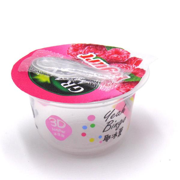 160ml pp plastic clear color and white color with your logo printing on top lid and cup shipping by sea