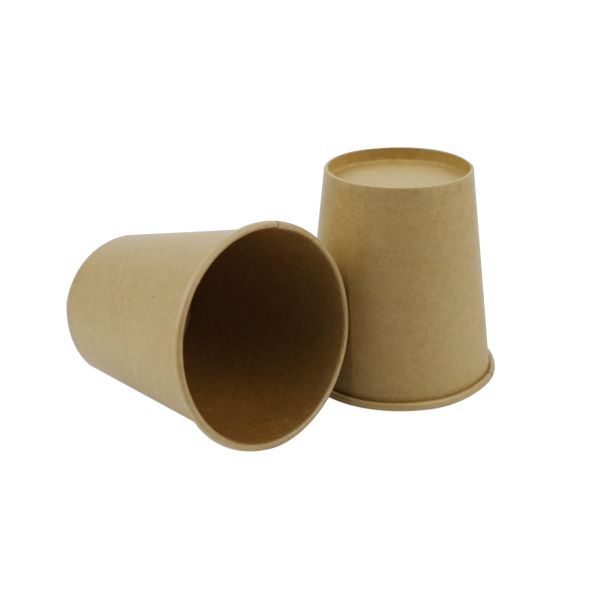 Brown Kraft 7oz Disposable Coffee Cups With Lids , Durable Small Paper Coffee Cups