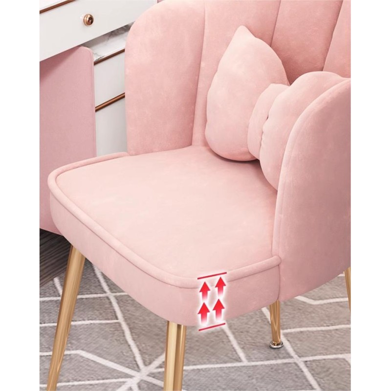 Nordic Luxury Velvet Upholstered Living Room Petal Dining Chair Bedroom  Makeup Chair Nail Chair Salon Furniture