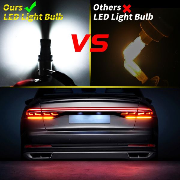 Waterproof 12V 1156 3030 24LED+2COB Brake Turn Signal Lights 3156 Dual Color Led Bulb