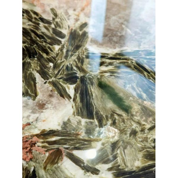 Tabla de comedor de mármol verde brasileño Tabla de cocina de mármol resistente al aceite estilo minimalista moderno