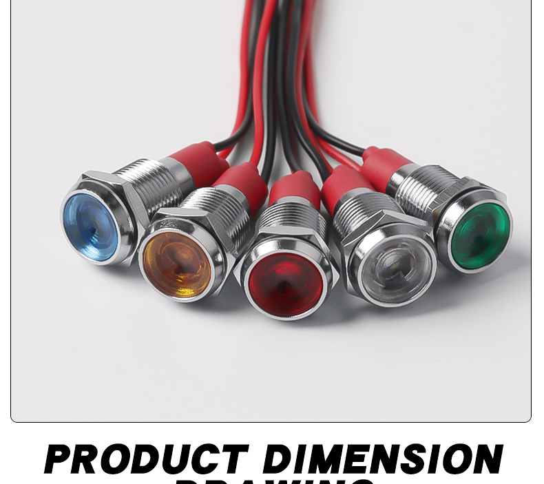10mm Metal Power LED Indicator Lights IP65 Rated 40000 Hours Lifespan Multi-color Compatible 3V-24V-110V-220V Durable Versatile