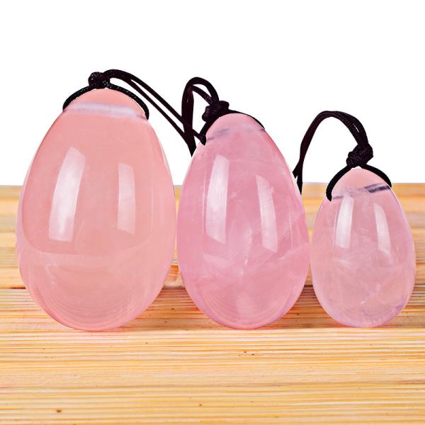 50x35mm 54g Kegel Exercise Yoni Rose Quartz Egg Crystal Yoni Eggs
