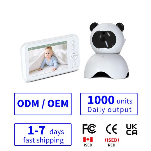 5000mAh Rechargeable Battery and RF2.4GHz FHSS Technology for Plug And Play Infant Video Babyphone 2 Way Full HD Monitor
