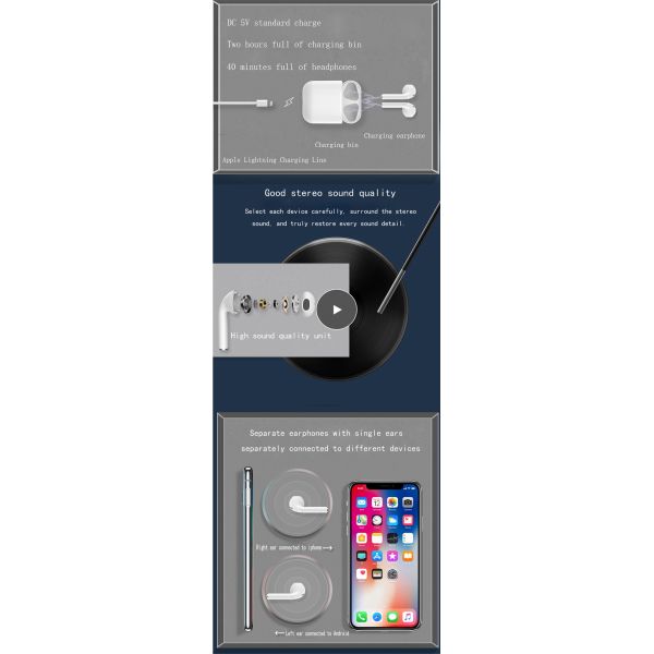 HIFI Sound I9s Bluetooth Headphones Stereo Tws Mini Dual Wireless Earbuds