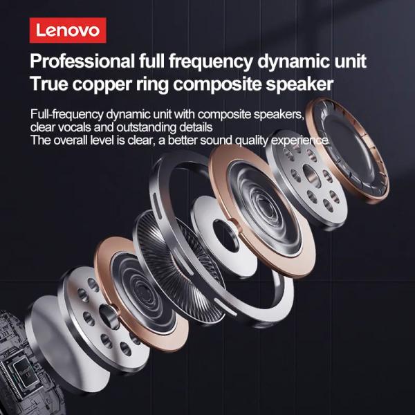 Lenovo PD1X TWS Wireless Earbuds: IPX5 Water Resistance & Portable Charging