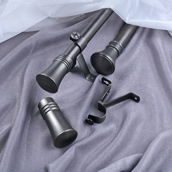 Simple Window Curtain Rod Iron Fashion Home Hardware Extendable Metal Curtain Pole