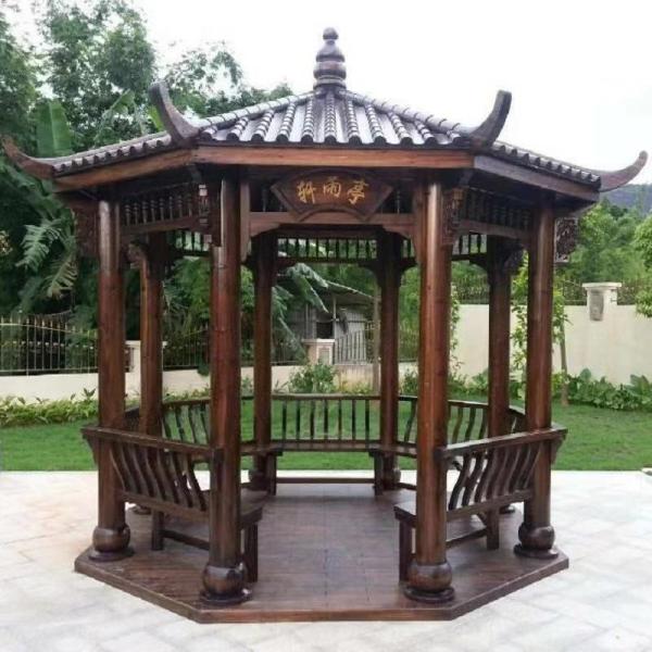 O jardim projeta o pagode de 4M Chinese Wood Gazebo que constrói o quintal exterior