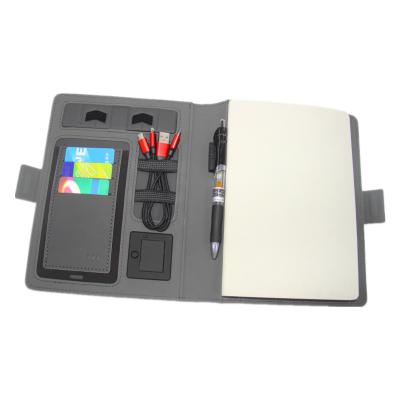 5W Padfolio impermeável com banco do poder, carregador sem fio do caderno multifuncional