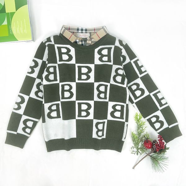 Children's autumn boys' jacquard knitted sweater Polo shirt baby spring and autumn sweater new foreign style top
