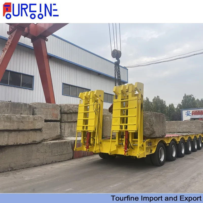 100 Ton Detachable Gooseneck Lowboy Trailer 4 Axle for Oversized Equipment Transport