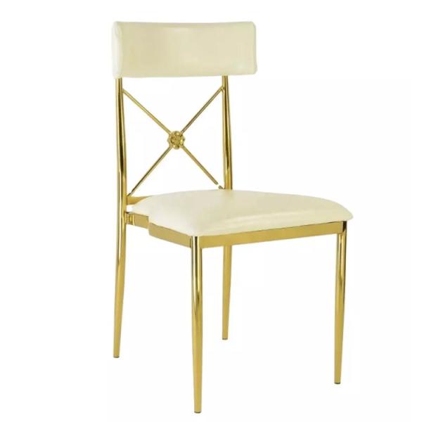 Green Cushion Luxury Wedding Chairs Gold Stainless Steel Frame For Event