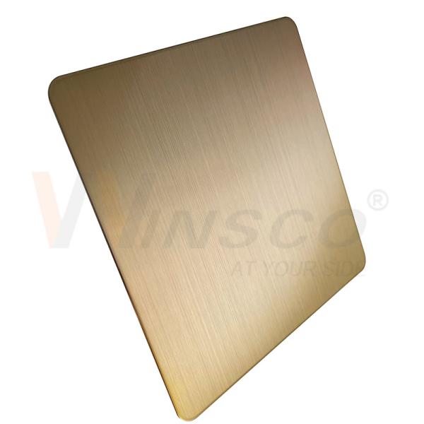 Brushed Hairline Stainless Steel Sheet 5x10ft AISI 201 304 316 Champagne Gold