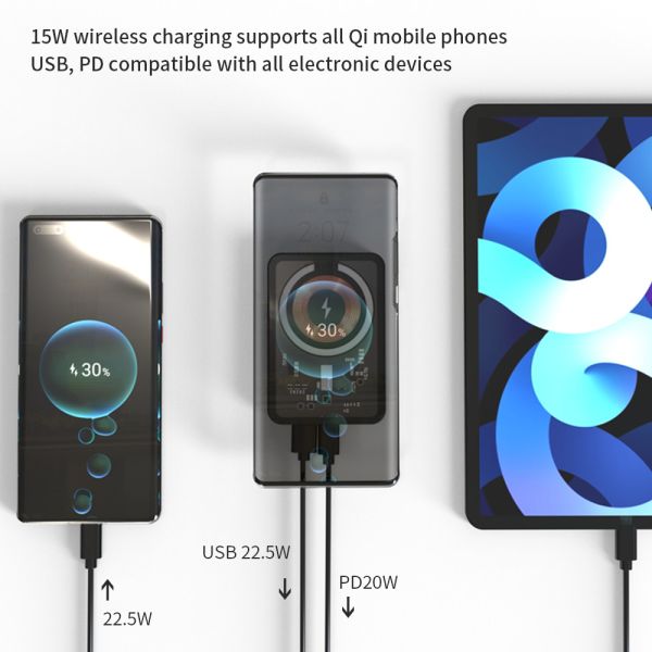 Быстрая зарядка складное беспроводное зарядное устройство 15W PD магнитный энергобанк для телефона