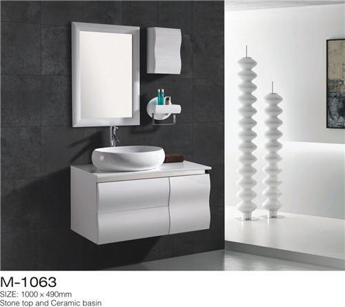 Waterproof Bathroom Sinks And Vanities / Modern Bathroom Vanities MDF Material