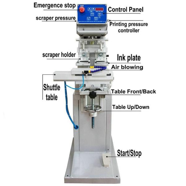 2 Color Industrial Pad Printer Machine 550x450x1200mm 1 Phase 60W