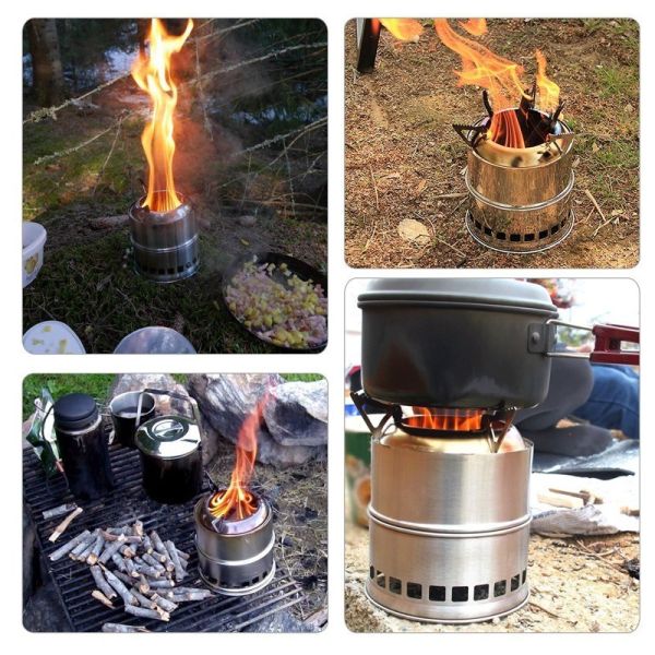Portable Camping Stove Stainless Steel Wood Burning Stove for Outdoor Adventures