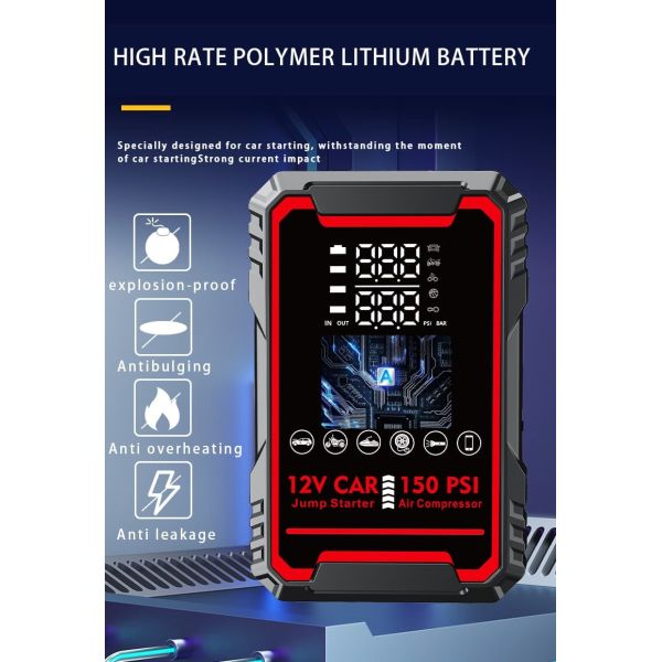 All In One 3000A Jump Starter Portable With Air Compressor 150PSI