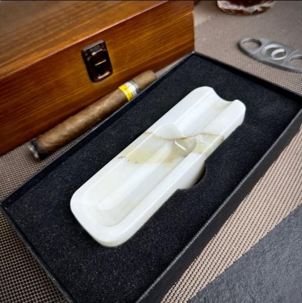 Arabescato Corchia White Marble Ashtray Italian Luxury For Home Decoration