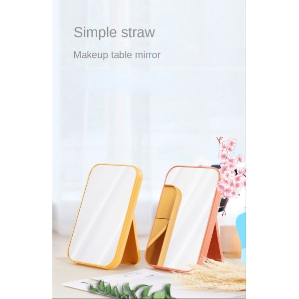 Fashion Design Plastic Glass Mirror Portable Desktop Vanity Compact Makeup for Desk